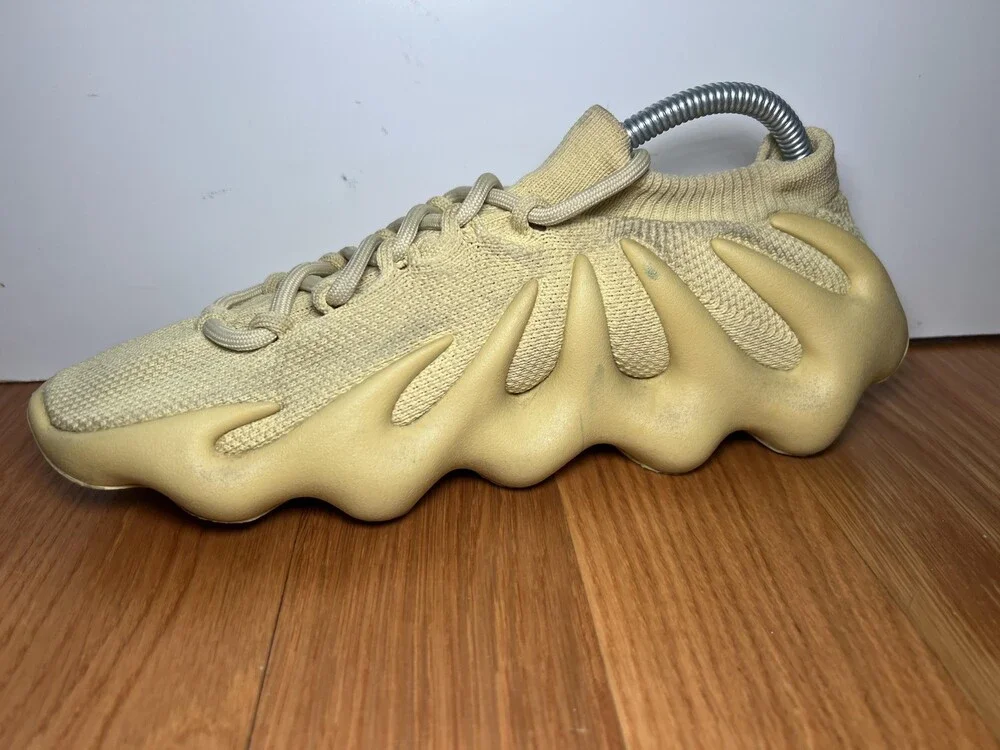 Adidas Yeezy 450 Shoes Mens Size 9 Beige Knit Low Top Lifestyle Casual Sneakers
